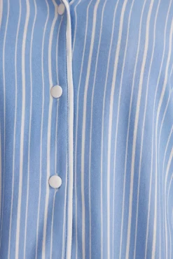 Bluzka z Modalu Rozpinana z Przodu Oxford Stripes