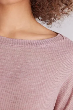 Bluzka z Modalu z Długim Rękawem i Dekoltem w Łódkę Chic Comfort