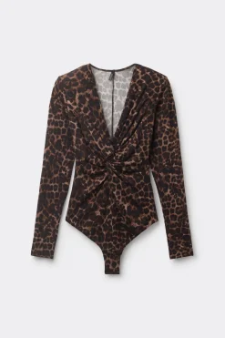 Body z Długim Rękawem z Modalu Luxurious Leopard