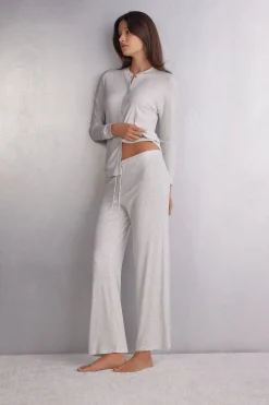 Długie Spodnie Typu Palazzo z Modalu Chic Comfort