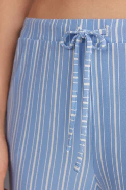 Długie Spodnie z Modalu ze Ściągaczami Oxford Stripes