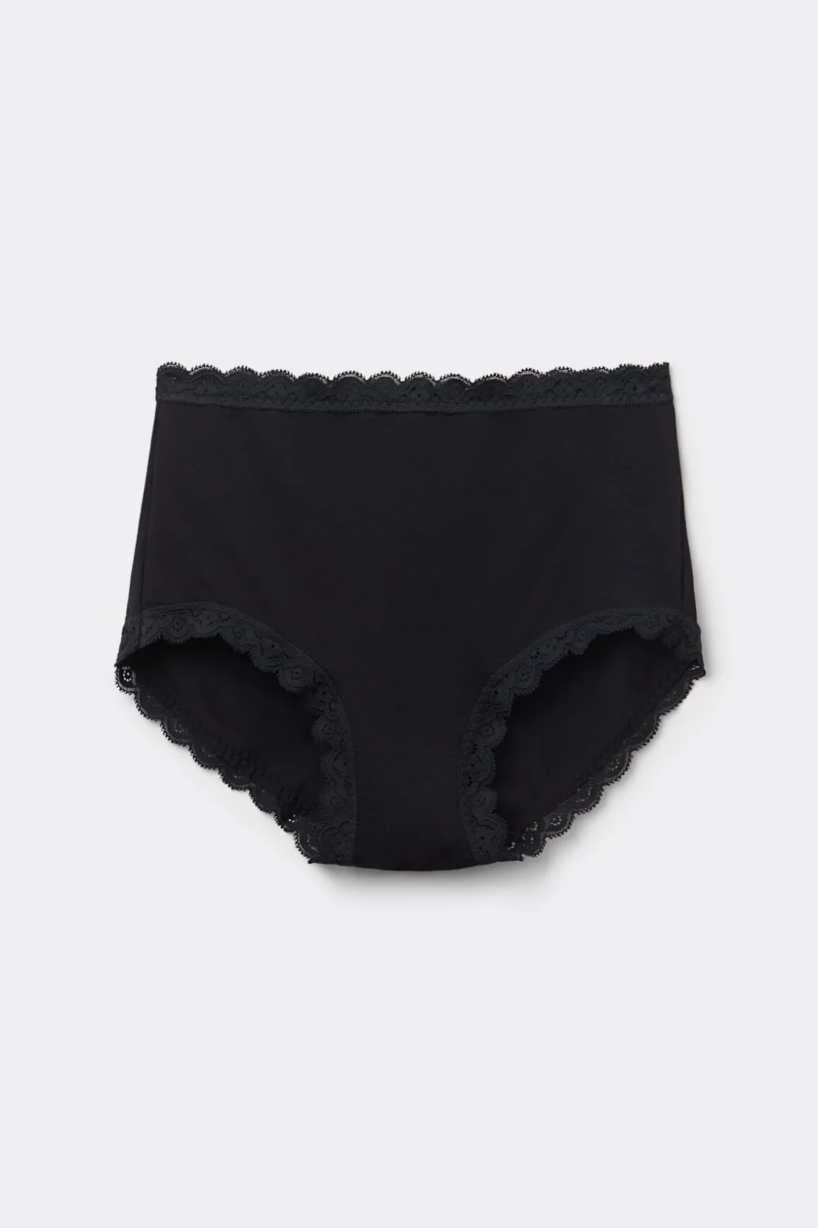 Figi Culotte z Wysokim Stanem z Bawełny i Koronki