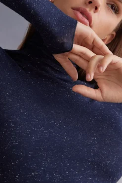Golf z Lekkiego Modalu z Dodatkiem Kaszmiru Lamé