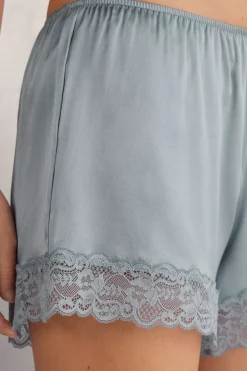 Jedwabne Szorty z Koronką
