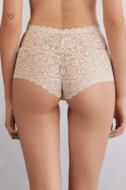 Koronkowe Figi Culotte Wysoki Stan