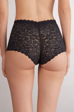 Koronkowe Figi Culotte Wysoki Stan