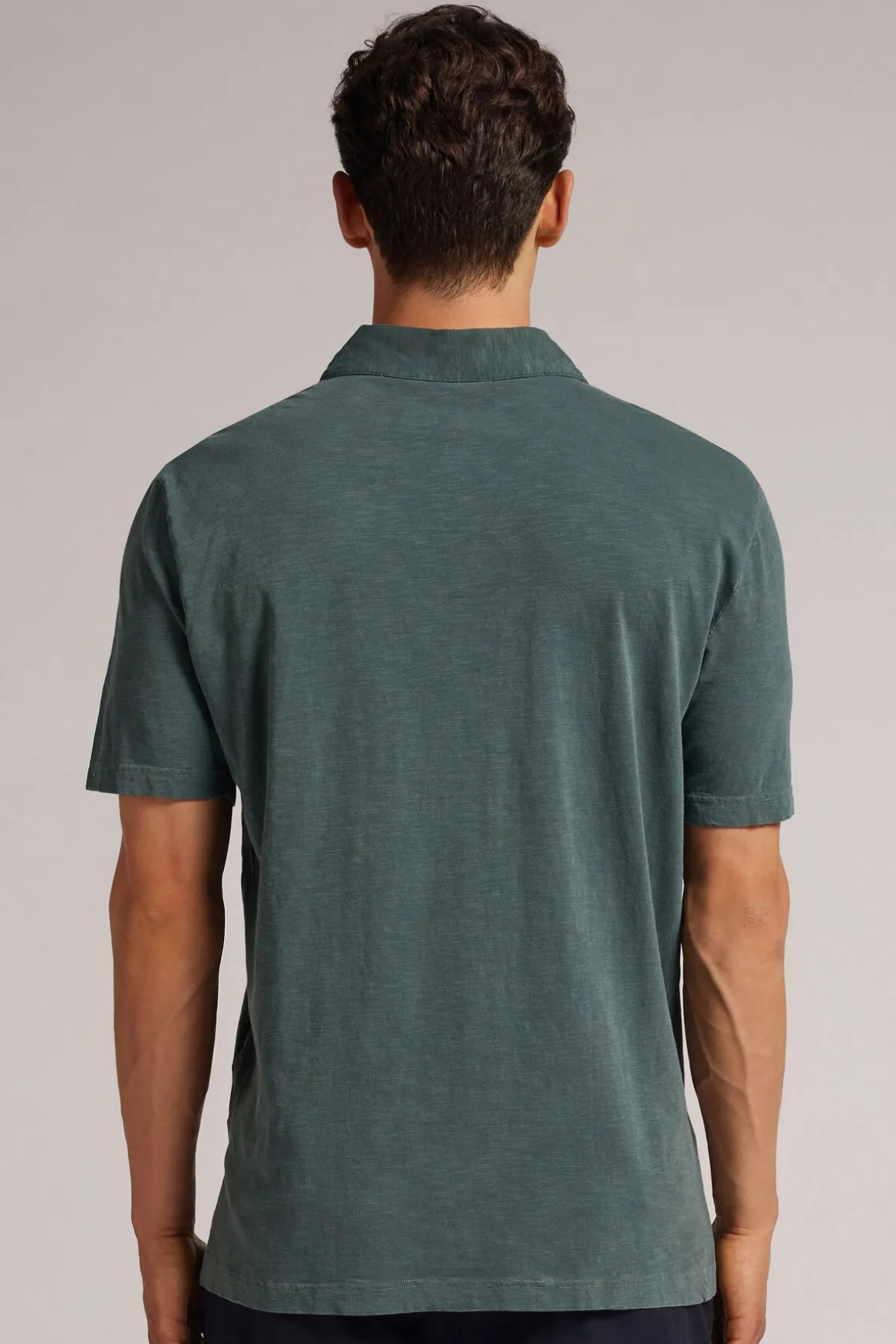 Koszulka Polo z Krótkim Rękawem Washed Collection z Bawełny Tabaczkowej