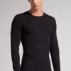 Longsleeve z Modalu z Kaszmirem z Dekoltem Pod Szyję