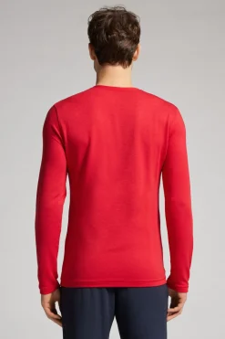 Longsleeve z Modalu z Kaszmirem z Dekoltem Pod Szyję