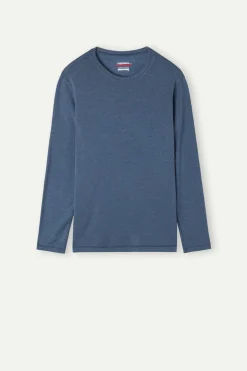 Longsleeve z Modalu z Kaszmirem z Dekoltem Pod Szyję