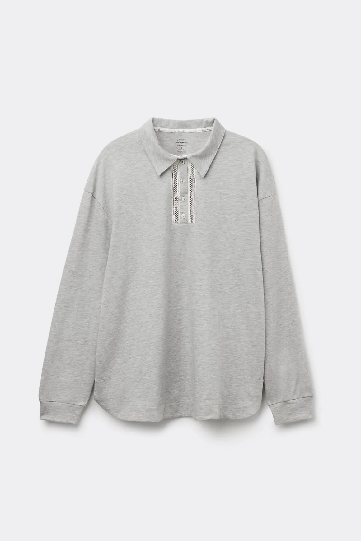Polo z Długim Rękawem Bawełna Superior Dusty Flower