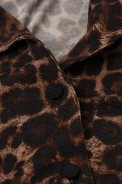 Rozpinana Bluzka z Długim Rękawem z Modalu Luxurious Leopard