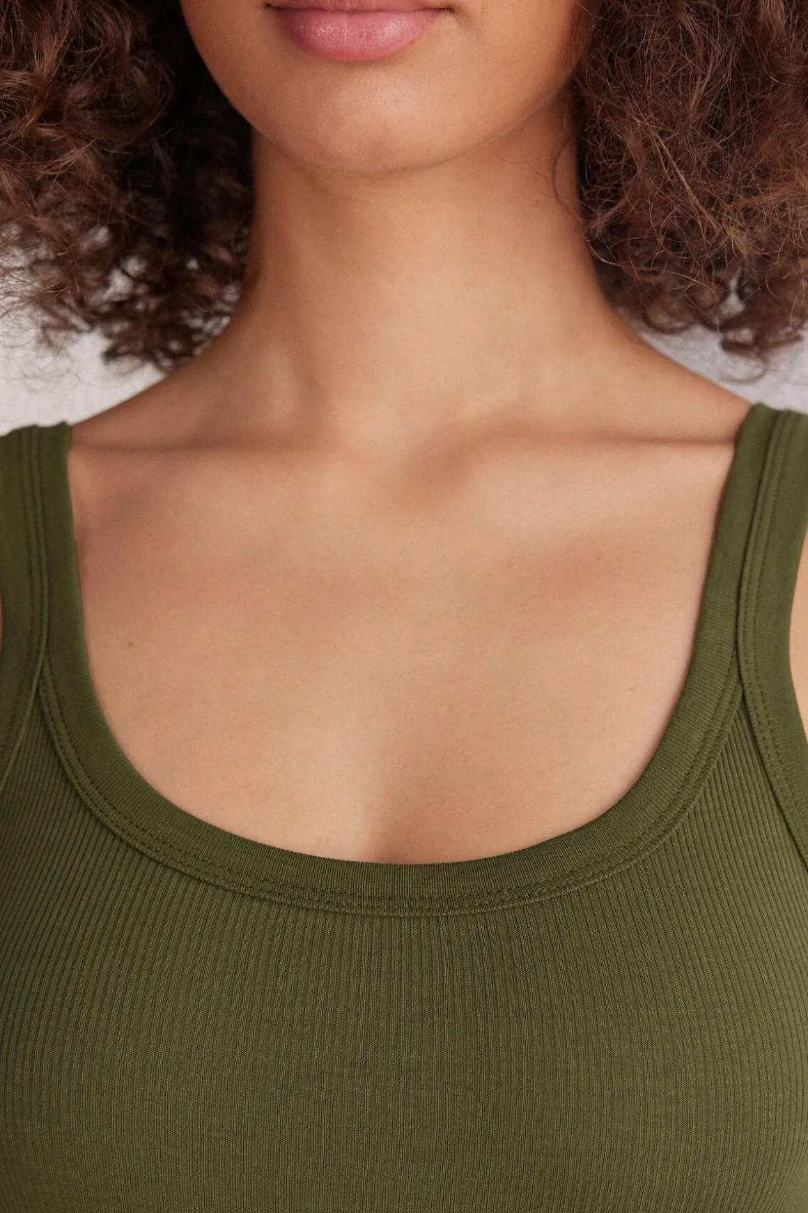 Tank Top Prążkowany z Bawełny Superior