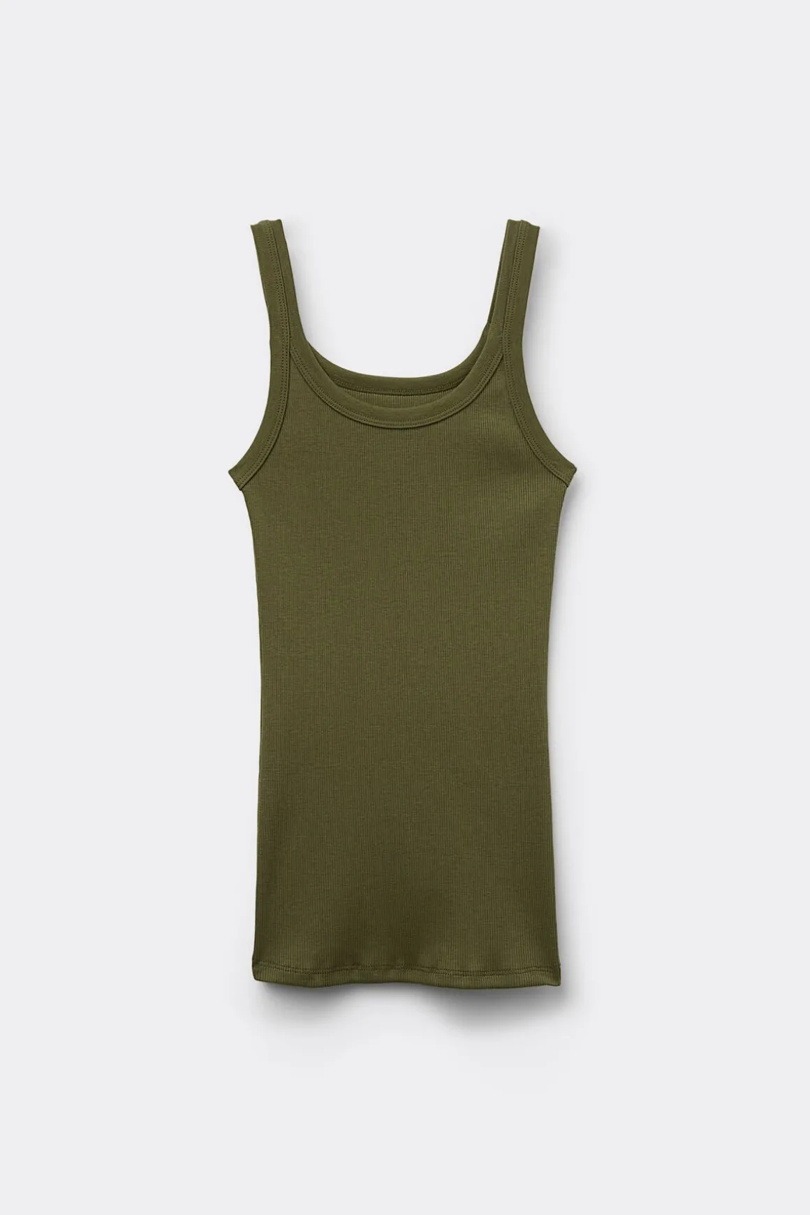 Tank Top Prążkowany z Bawełny Superior
