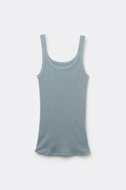 Tank Top Prążkowany z Bawełny Superior