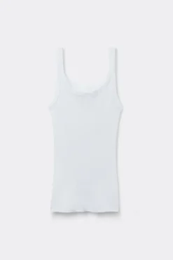 Tank Top Prążkowany z Bawełny Superior