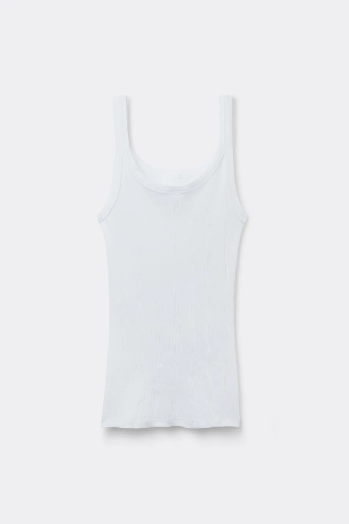 Tank Top Prążkowany z Bawełny Superior