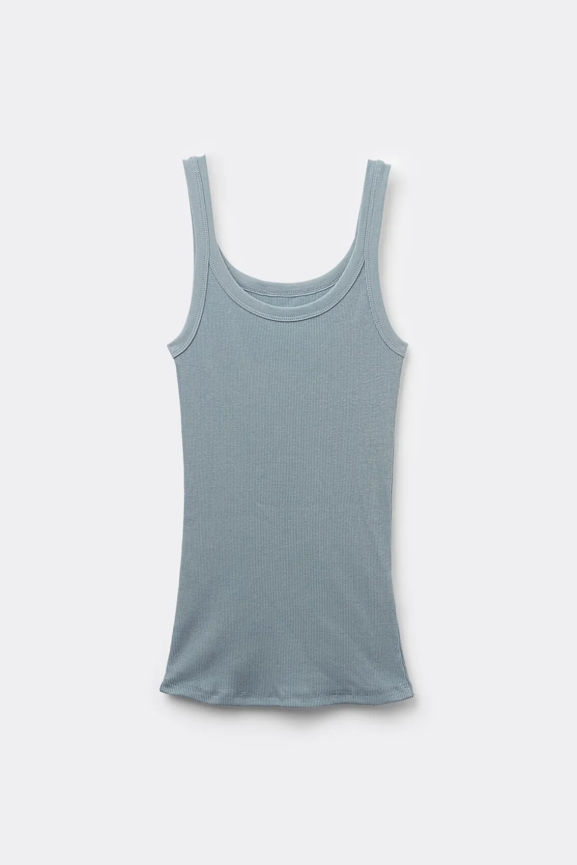 Tank Top Prążkowany z Bawełny Superior