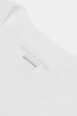 T-shirt z Dekoltem w Kształcie Litery V z Merceryzowanej Bawełny Premium