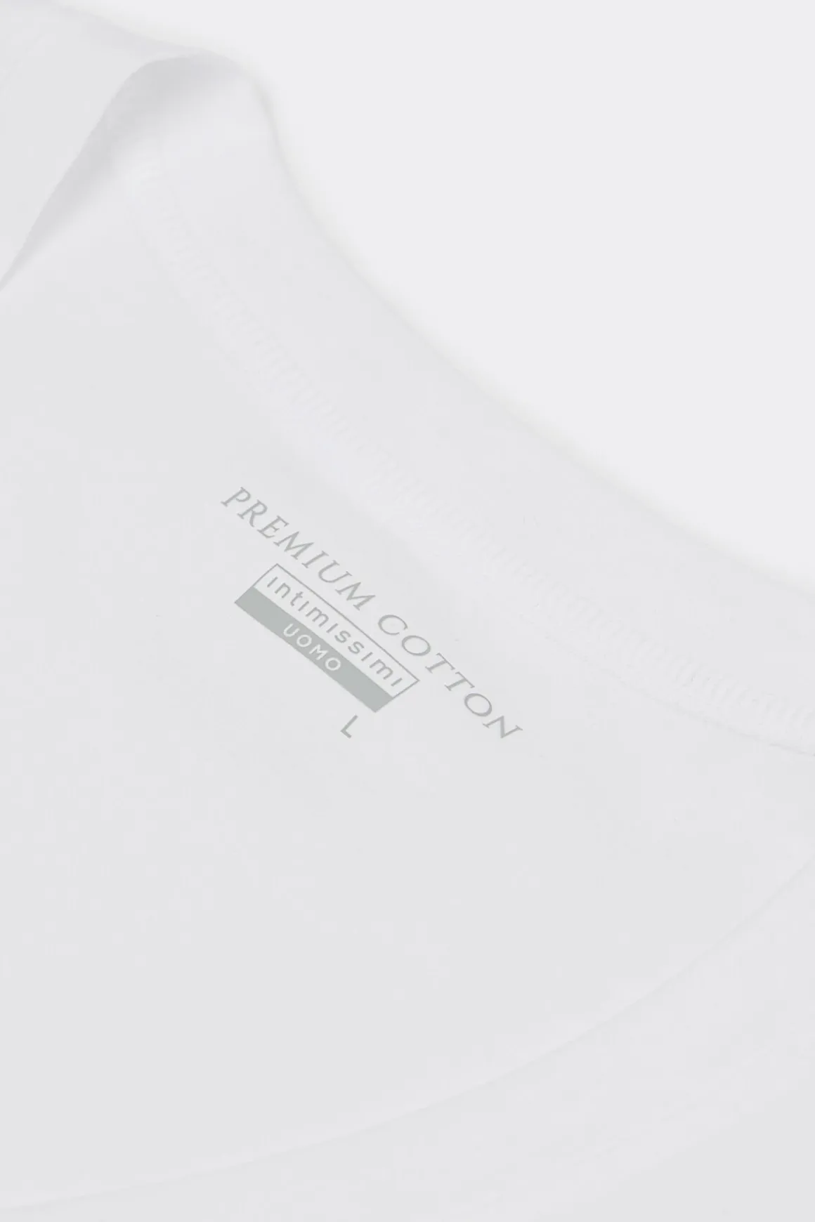 T-shirt z Dekoltem w Kształcie Litery V z Merceryzowanej Bawełny Premium
