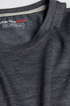 T-shirt z Długim Rękawem z Wełny Merino Okrągły Dekolt