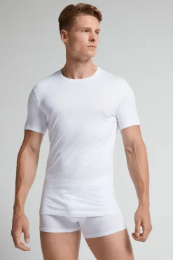 T-shirt z Okrągłym Dekoltem Bawełna Superior