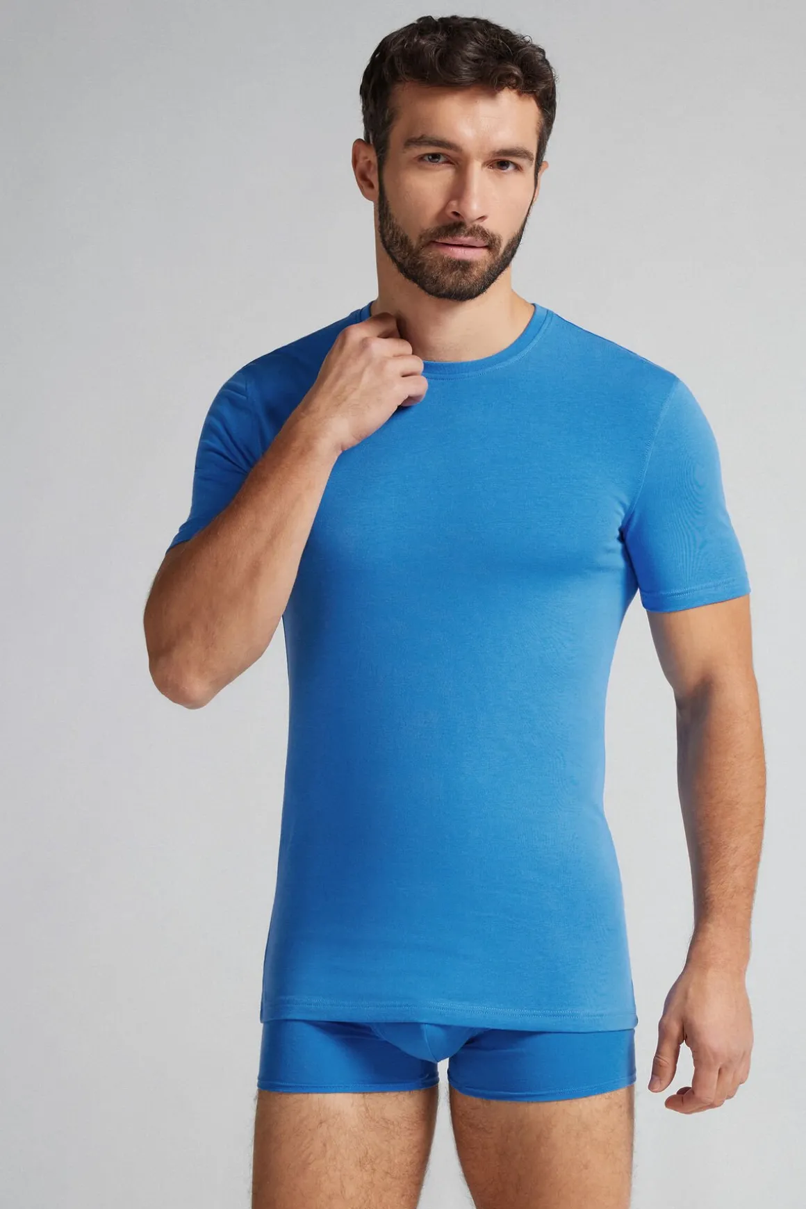T-shirt z Okrągłym Dekoltem Bawełna Superior