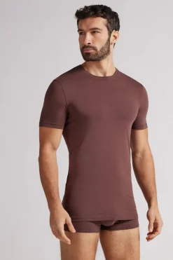 T-shirt z Okrągłym Dekoltem Bawełna Superior