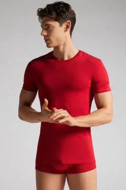 T-shirt z Okrągłym Dekoltem Bawełna Superior