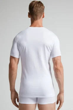 T-shirt z Okrągłym Dekoltem Bawełna Superior