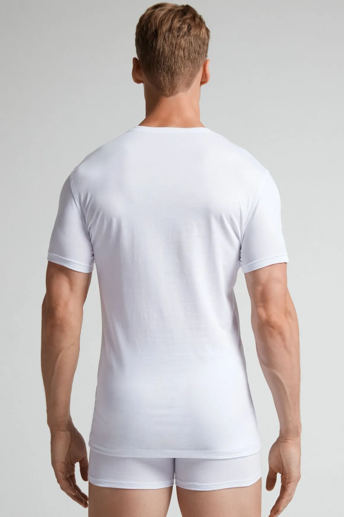 T-shirt z Okrągłym Dekoltem Bawełna Superior