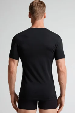 T-shirt z Okrągłym Dekoltem Bawełna Superior